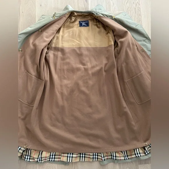 Vintage Burberry Classic House Check Lined Trench Coat with Extra Wool Liner 56R - Picture 4 of 13